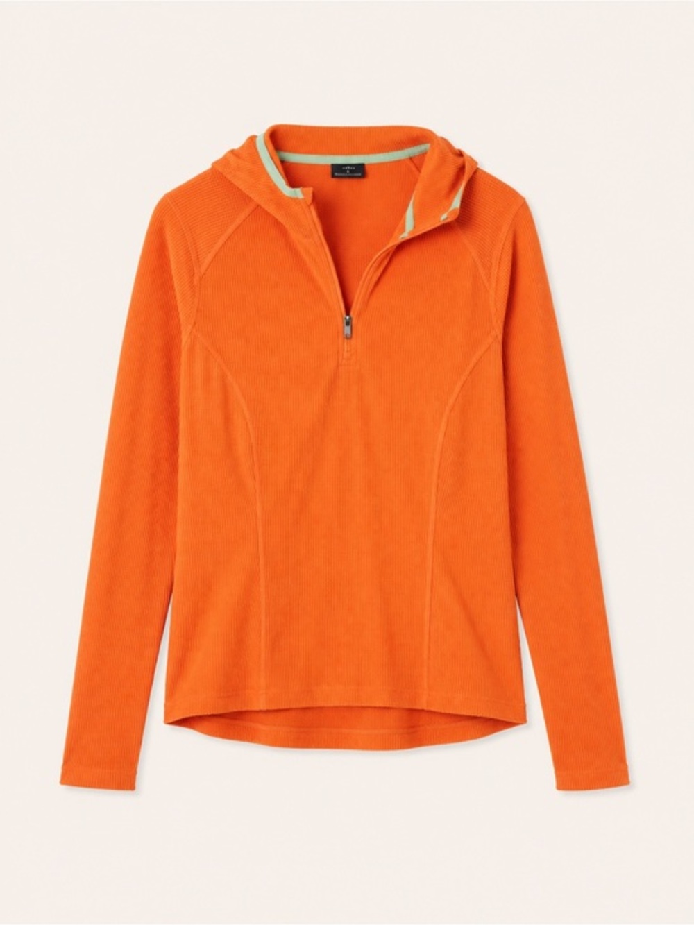 Lands’ End Orange Waffle Knit Quarter-Zip Pullover – Size Medium